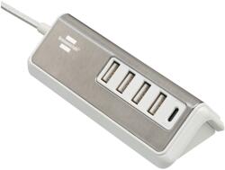 Brennenstuhl Estilo hosszabbító, 4xUSB-A 4.2A, 1xUSB-C PD 20W, 1.5m, ezüst/fehér