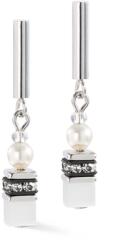 Coeur de Lion GeoCUBE mini fusion pearl ezüst-fehér fülbevaló