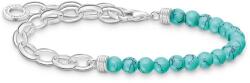 Thomas Sabo Türkiz nagyobb szemű láncos állítható ezüst karkötő