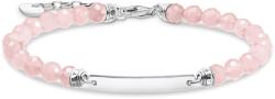 Thomas Sabo Rózsakvarc karkötő gravírozható ezüst lappal