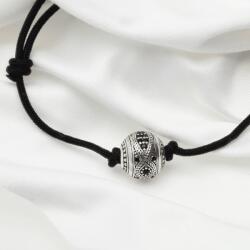 Thomas Sabo Állítható fekete textil karkötő végtelen gyönggyel