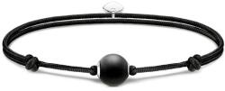 Thomas Sabo Állítható fekete textil karkötő matt obszidián gyönggyel