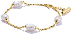 Thomas Sabo Arannyal bevont ezüst karkötő tenyésztett gyöngyökkel