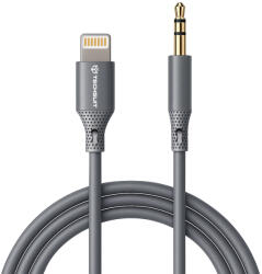 Techsuit - Prémium Kábel Adapter SoundFleX (AC5) - Lightning a 3, 5 mm-es Jack-hez, Hi-Fi Minőség, DAC Chip, Szilikagél, 1m - Szürke - smartdiszkont