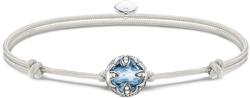 Thomas Sabo Állítható fehér textil karkötő kék szintetikus spinell gyönggyel