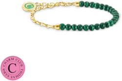 Thomas Sabo Charmista coin aranyozott ezüst karkötő malachittal