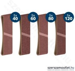 Bosch PRO X440 Csiszolószalag készlet, G40/G60/G80/G120, 20db-os, 75x533mm (2608623335) (2608623335)