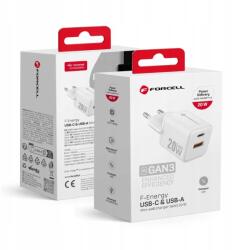 Forcell Hálózati töltő Forcell F-Energy Mini GaN III Usb C Usb A telefonhoz (VT-35A)