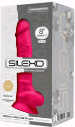 SilexD Dildo Thermo Reactive Silicon cu Memorie Dubla Densitate Roz 20 cm Dildo
