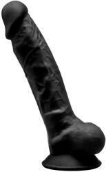 SilexD Dildo Thermo Reactive Silicon cu Memorie Dubla Densitate Negru 17.5 cm Dildo