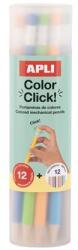 APLI Színes töltőceruza készlet, ceruzatartóban, APLI "Color Click", 12 különböző szín 20080 (20080)