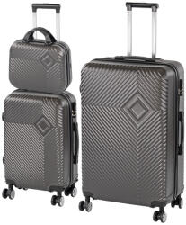 Leziter TraveLux Pro XIX gurulós bőrönd szett szürke (LTRPBS-XIX-GR) - geminiduo