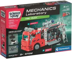 Clementoni Science & Play: Mechanikai műhely - Tűzoltó autó építőkészlet - Clementoni (75134TE)