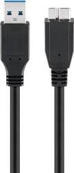 Goobay Cablu HDD extern USB 3.0 A tata - USB 3.0 micro tata (tip B), 1m, negru, Goobay (CABLE-USB/USB3.0B-1.0BK-GBAY)