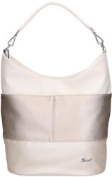 Karen Prima pezsgő-fehér rostbőr női válltáska (D-207-pezsgo-pezsgo-feher)