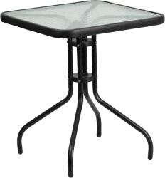  Masa de gradina patrata cu blat de sticla ISLAND 60x60 cm, negru
