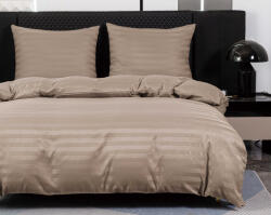  Mikroszálas JASMINE bézs hotel ágyneműhuzat - 2 cm csík, hotel zseb Ágyneműhuzat mérete: 70 x 90 cm | 140 x 200 cm