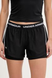 Under Armour edzős rövidnadrág Tech Play fekete, sima, magas derekú, 1389895 - fekete M