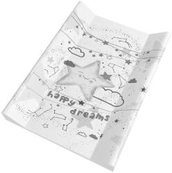  Merev pelenkázó lap 50x80cm - Szürke csillagos