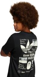 Adidas gyerek pamut póló fekete, nyomott mintás, JD1278 - fekete 176