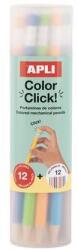 APLI Színes töltőceruza készlet, ceruzatartóban, APLI "Color Click", 12 különböző szín (LCA20080) - tintasziget