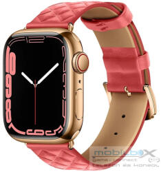 Apple Watch 1-6, SE (42 / 44 mm) / Watch 7-8 (45 mm) / Watch Ultra (49 mm), bőr pótszíj, gyémánt minta, Hoco WA18, rózsaszín - mobil-box