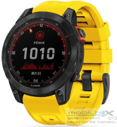 Garmin Fenix 5 / 6 / 6 Pro / 7, szilikon pótszíj, állítható, TP IconBand, sárga - mobil-box