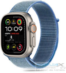 Apple Watch 4-6, SE, SE (2022) (38 / 40 mm) / Watch 7-9 (41 mm) / Watch 10 (42 mm), textíl pótszíj, nylon, állítható, légáteresztő, TP Nylon, kék - mobil-box