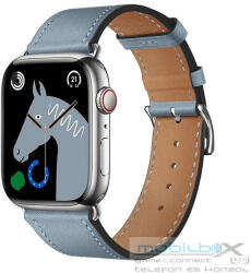 Apple Watch 1-6, SE, SE (2022) (38 / 40 mm) / Watch 7-8 (41 mm), bőr pótszíj, állítható, Hoco WA17, szürke - mobil-box