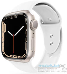 Apple Watch 4-6, SE, SE (2022) (42 / 44 mm) / Watch 7-9 (45 mm) / Watch Ultra 1-2 (49 mm), szilikon pótszíj, állítható, két lyukas rögzítés, TP IconBand, fehér - mobil-box