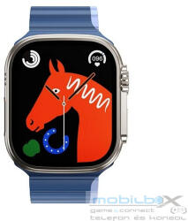 Apple Watch 4-6, SE, SE (2022) (38 / 40 mm) / Watch 7-9 (41 mm) / Watch 10 (42 mm), szilikon pótszíj, mágneses zár, kétszínű, 3D minta, Hoco AS102, sötétkék/kék - mobil-box