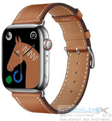 Apple Watch 1-6, SE, SE (2022) (38 / 40 mm) / Watch 7-8 (41 mm), bőr pótszíj, állítható, Hoco WA17, barna - mobil-box