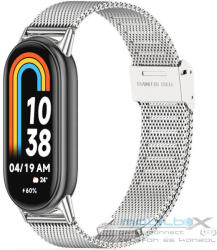  Xiaomi Mi Smart Band 8 / 9, fém pótszíj, milánói stílus, TP MilaneseBand, ezüst - mobil-box