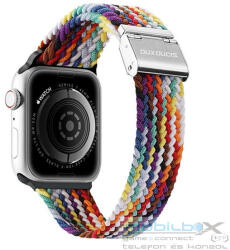Apple Watch 1-6, SE, SE (2022) (38 / 40 mm) / Watch 7-8 (41 mm), textíl pótszíj, állítható, szivárvány minta, Dux Ducis Mixture, mintás - mobil-box