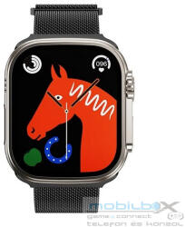 Apple Watch 4-6, SE, SE (2022) (38 / 40 mm) / Watch 7-9 (41 mm) / Watch 10 (42 mm), fém pótszíj, mágneses zár, milánói stílus, Hoco AS101, fekete - mobil-box