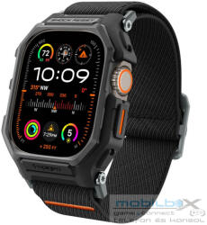 Apple Watch Ultra 1-2 (49 mm), textíl pótszíj, szilikon keret, közepesen ütésálló, Spigen Lite Fite Pro, fekete - mobil-box