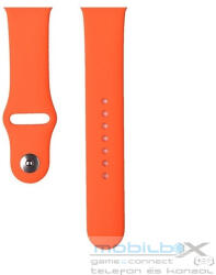 Apple Watch 1-6, SE (38 / 40 mm) / Watch 7-8 (41 mm), szilikon pótszíj, állítható, Devia Delux Sport, narancssárga - mobil-box
