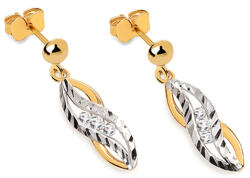 Heratis Forever Stekkeres kombinált fülbevaló díszes vonalakkal, 9K IZ24790LHR