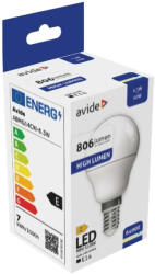 Avide LED gömb Mini G45 6.5W E14 hideg fehér 6400K (ABMG14CW-6.5W)