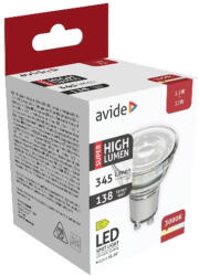 Avide LED Spot Alu+plastic 2.5W GU10 meleg fehér 3000K Super High Lumen (ABGU10WW-2.5W)