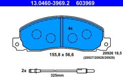 ATE Fékbetét készlet ATE 13.0460-3969.2 for OPEL, VAUXHALL, RENAULT (13.0460-3969.2)