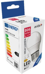 Avide LED gömb Mini G45 6.5W E27 hideg fehér 6400K (ABMG27CW-6.5W)