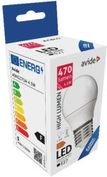 Avide LED gömb Mini G45 4.5W E27 hideg fehér 6400K (ABMG27CW-4.5W)