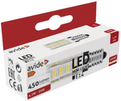 Avide LED 4.2W JD E14 meleg fehér 3000K fekvő (ABJD14WW-4.2W-B)