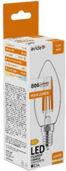 Avide LED Filament gyertya 6.5W E14 természetes fehér 4000K High Lumen (ABLFC14NW-HL-6.5W)