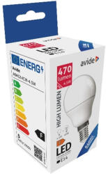 Avide LED gömb Mini G45 4.5W E14 hideg fehér 6400K (ABMG14CW-4.5W)