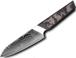 HARAHU Cuțit de bucătărie damasc TA-37578 - Bunka / Negru / Gri KP37578