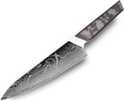 HARAHU Cuțit de bucătărie damasc TA-37571 - Chef / Negru / Gri KP37571