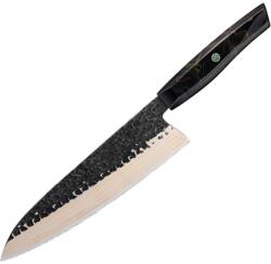 HARAHU Cuțit de bucătărie damasc ZA-37583 - Chef / Negru / Maro KP37583