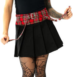 HEARTLESS fustă de damă HEARTLESS - BOBBI - BLACK/RED TARTAN - SK-BBI-B